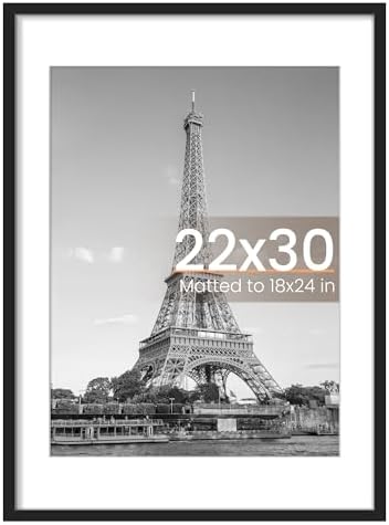 upsimples 11x14 Picture Frame  Display Pictures 8x10 with Mat or 11x14 Without Mat  Wall Hanging Photo Frame  Black  1 Pack