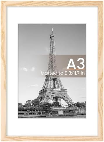 upsimples 11x14 Picture Frame  Display Pictures 8x10 with Mat or 11x14 Without Mat  Wall Hanging Photo Frame  Black  1 Pack