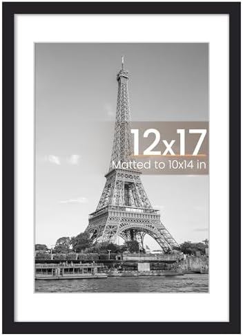 upsimples 11x14 Picture Frame  Display Pictures 8x10 with Mat or 11x14 Without Mat  Wall Hanging Photo Frame  Black  1 Pack