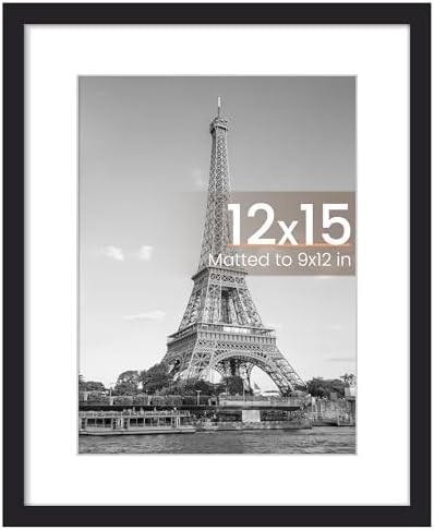 upsimples 11x14 Picture Frame  Display Pictures 8x10 with Mat or 11x14 Without Mat  Wall Hanging Photo Frame  Black  1 Pack