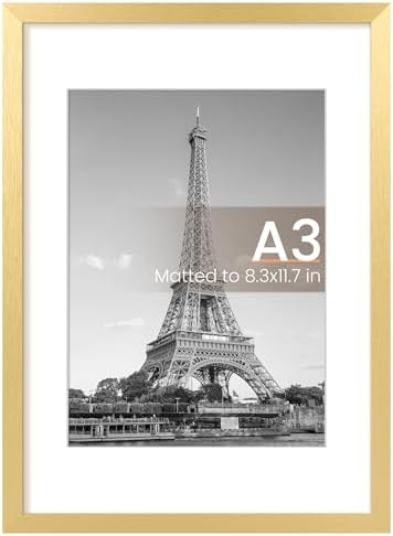 upsimples 11x14 Picture Frame  Display Pictures 8x10 with Mat or 11x14 Without Mat  Wall Hanging Photo Frame  Black  1 Pack