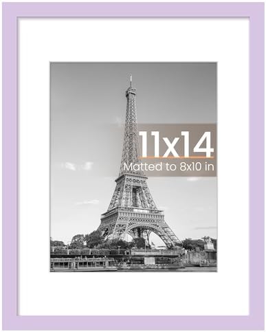 upsimples 11x14 Picture Frame  Display Pictures 8x10 with Mat or 11x14 Without Mat  Wall Hanging Photo Frame  Black  1 Pack