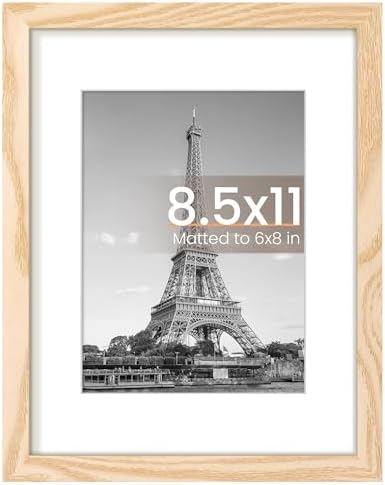 upsimples 11x14 Picture Frame  Display Pictures 8x10 with Mat or 11x14 Without Mat  Wall Hanging Photo Frame  Black  1 Pack