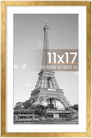 upsimples 11x14 Picture Frame  Display Pictures 8x10 with Mat or 11x14 Without Mat  Wall Hanging Photo Frame  Black  1 Pack