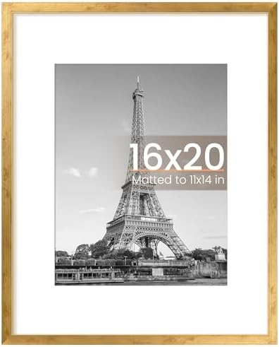 upsimples 11x14 Picture Frame  Display Pictures 8x10 with Mat or 11x14 Without Mat  Wall Hanging Photo Frame  Black  1 Pack