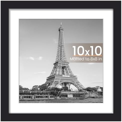 upsimples 11x14 Picture Frame  Display Pictures 8x10 with Mat or 11x14 Without Mat  Wall Hanging Photo Frame  Black  1 Pack