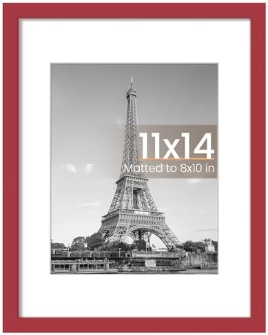 upsimples 11x14 Picture Frame  Display Pictures 8x10 with Mat or 11x14 Without Mat  Wall Hanging Photo Frame  Black  1 Pack