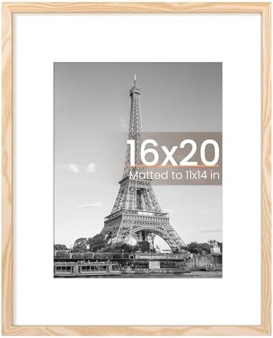 upsimples 11x14 Picture Frame  Display Pictures 8x10 with Mat or 11x14 Without Mat  Wall Hanging Photo Frame  Black  1 Pack