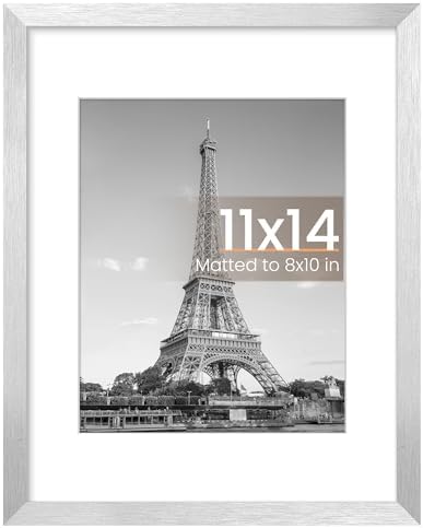 upsimples 11x14 Picture Frame  Display Pictures 8x10 with Mat or 11x14 Without Mat  Wall Hanging Photo Frame  Black  1 Pack