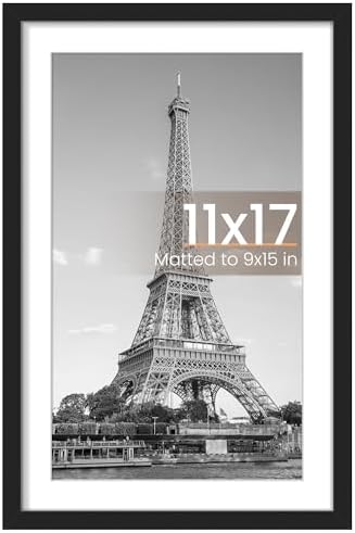 upsimples 11x14 Picture Frame  Display Pictures 8x10 with Mat or 11x14 Without Mat  Wall Hanging Photo Frame  Black  1 Pack