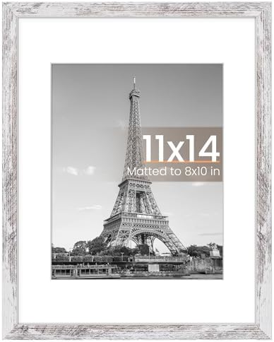 upsimples 11x14 Picture Frame  Display Pictures 8x10 with Mat or 11x14 Without Mat  Wall Hanging Photo Frame  Black  1 Pack