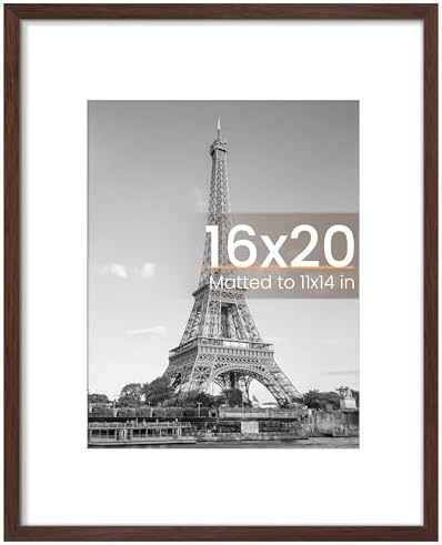 upsimples 11x14 Picture Frame  Display Pictures 8x10 with Mat or 11x14 Without Mat  Wall Hanging Photo Frame  Black  1 Pack