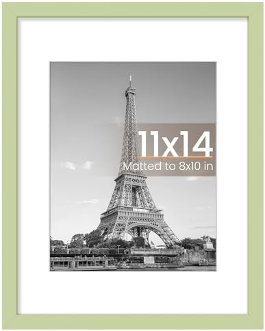 upsimples 11x14 Picture Frame  Display Pictures 8x10 with Mat or 11x14 Without Mat  Wall Hanging Photo Frame  Black  1 Pack