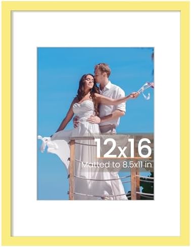 upsimples 11x14 Picture Frame  Display Pictures 8x10 with Mat or 11x14 Without Mat  Wall Hanging Photo Frame  Black  1 Pack