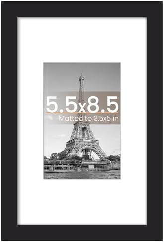 upsimples 11x14 Picture Frame  Display Pictures 8x10 with Mat or 11x14 Without Mat  Wall Hanging Photo Frame  Black  1 Pack