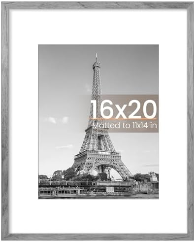 upsimples 11x14 Picture Frame  Display Pictures 8x10 with Mat or 11x14 Without Mat  Wall Hanging Photo Frame  Black  1 Pack
