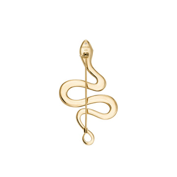 women s gold tone stainless steel snake pin brooch
