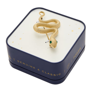 women s gold tone stainless steel snake pin brooch